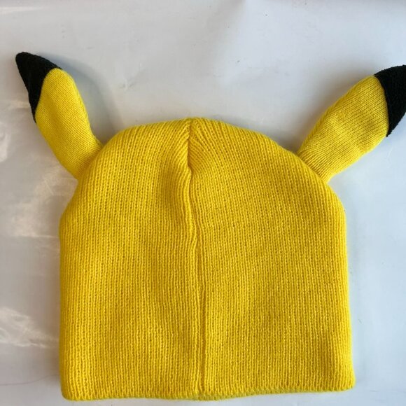 Pokemon Pikachu Yellow Beanie Hat Game Freak for Girls or Unisex Ages 14 and Up - Picture 2 of 3